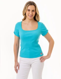 U.S. Polo Assn. RIB SQUARE NECK T-SHIRT -Glimmera Cloth Shop 21573066 SCBL 3472