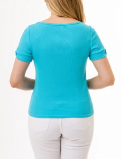 U.S. Polo Assn. RIB SQUARE NECK T-SHIRT -Glimmera Cloth Shop 21573066 SCBL 3480