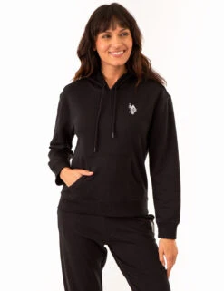 U.S. Polo Assn. HIGH LOW MULTI TONAL LOGO HOODIE -Glimmera Cloth Shop 2158098Q BLCK 77659