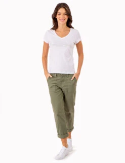 U.S. Polo Assn. USPA STUD EMBELLISHED V-NECK T-SHIRT -Glimmera Cloth Shop 2158491D WHIT 80090