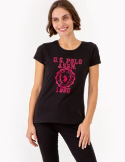 U.S. Polo Assn. CREST PRINT SCOOP NECK T-SHIRT