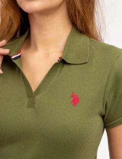 U.S. Polo Assn. SPLIT NECK RIBBED POLO SHIRT -Glimmera Cloth Shop 21585668 CYOL 69080