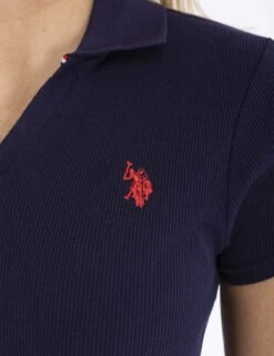 U.S. Polo Assn. SPLIT NECK RIBBED POLO SHIRT -Glimmera Cloth Shop 21585668 EVBL 6334