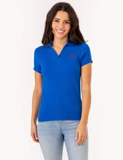 U.S. Polo Assn. SPLIT NECK RIBBED POLO SHIRT -Glimmera Cloth Shop 21585668 LAPB 80428
