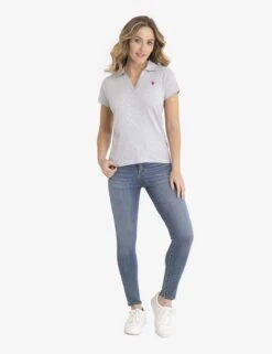 U.S. Polo Assn. SPLIT NECK RIBBED POLO SHIRT -Glimmera Cloth Shop 21585668 LGHT 6530