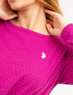 U.S. Polo Assn. DITSY LONG SLEEVE TWIST FRONT TOP -Glimmera Cloth Shop 2158721W HSDF 70084