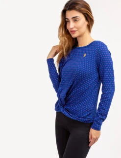 U.S. Polo Assn. DITSY LONG SLEEVE TWIST FRONT TOP -Glimmera Cloth Shop 2158721W SLBU 70119
