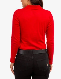 U.S. Polo Assn. SPLIT NECK RIBBED LONG SLEEVE POLO SHIRT -Glimmera Cloth Shop 2158746E ERED 65183