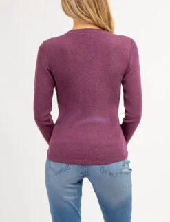 U.S. Polo Assn. LONG SLEEVE WAFFLE KNIT HENLEY TOP WITH RHINESTONE BUTTONS -Glimmera Cloth Shop 2158759M MRHT 66722