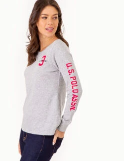 LONG SLEEVE U.S. POLO ASSN. GRAPHIC T-SHIRT -Glimmera Cloth Shop 2158761D LTGY 79956