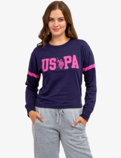 U.S. Polo Assn. LONG SLEEVE USPA APPLIQUE CROPPED T-SHIRT -Glimmera Cloth Shop 2158771D EVBL 64685