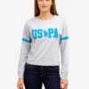 U.S. Polo Assn. LONG SLEEVE USPA APPLIQUE CROPPED T-SHIRT