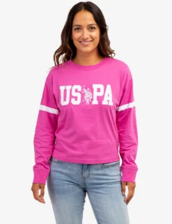 U.S. Polo Assn. LONG SLEEVE USPA APPLIQUE CROPPED T-SHIRT -Glimmera Cloth Shop 2158771D PKPZ 64669