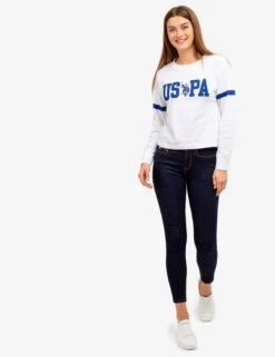 U.S. Polo Assn. LONG SLEEVE USPA APPLIQUE CROPPED T-SHIRT -Glimmera Cloth Shop 2158771D WHIT 64654