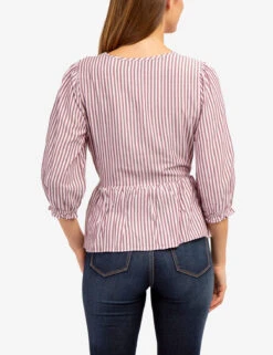 U.S. Polo Assn. LONG SLEEVE STRIPED WRAP TOP -Glimmera Cloth Shop 215885ZF 65167