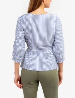 U.S. Polo Assn. LONG SLEEVE STRIPED WRAP TOP -Glimmera Cloth Shop 215885ZF EVBL 65246