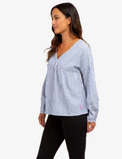 U.S. Polo Assn. STRIPE POETIC V-NECK TOP -Glimmera Cloth Shop 215887ZF EVBL 65345