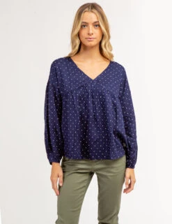 U.S. Polo Assn. DOT POETIC V-NECK TOP