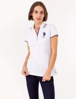 U.S. Polo Assn. SIGNATURE STRIPE PLACKET POLO SHIRT -Glimmera Cloth Shop 215911ZH WHIT 72726