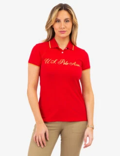 U.S. Polo Assn. LUREX SCRIPT TIPPED POLO SHIRT -Glimmera Cloth Shop 215913ZH ERED 84015