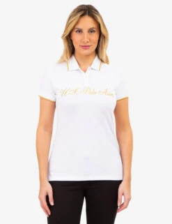 U.S. Polo Assn. LUREX SCRIPT TIPPED POLO SHIRT -Glimmera Cloth Shop 215913ZH WHIT 83916