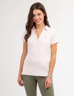 U.S. Polo Assn. SPLIT NECK ROSE PRINT POLO SHIRT