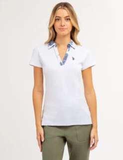 U.S. Polo Assn. SPLIT NECK ROSE PRINT POLO SHIRT -Glimmera Cloth Shop 21592598 WHIT 65826