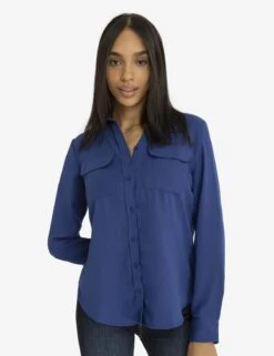 U.S. Polo Assn. CHEST POCKET PLEATED FRONT TOP -Glimmera Cloth Shop 2159299G SLBU 2477