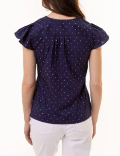 U.S. Polo Assn. RUFFLE SLEEVE POPOVER TOP -Glimmera Cloth Shop 215966NA EVBL 0866