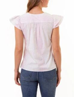 U.S. Polo Assn. RUFFLE SLEEVE POPOVER TOP -Glimmera Cloth Shop 215966NA MULT 85958