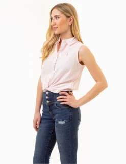 U.S. Polo Assn. SLEEVELESS TWIST FRONT SHIRT -Glimmera Cloth Shop 215967RA CTCN 85976