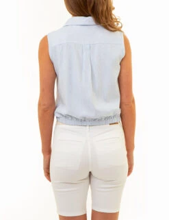 U.S. Polo Assn. SLEEVELESS TWIST FRONT SHIRT -Glimmera Cloth Shop 215967RA WNBL 85978