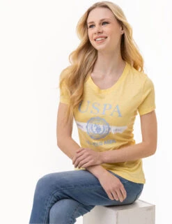 U.S. Polo Assn. USPA CREST SEMI SCOOP GRAPHIC T-SHIRT -Glimmera Cloth Shop 2159942J POCR 1302