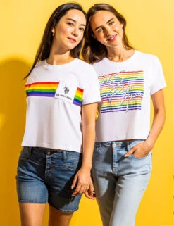 U.S. Polo Assn. PRIDE STRIPE GRAPHIC T-SHIRT -Glimmera Cloth Shop 2159991D WHIT 6419