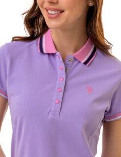 U.S. Polo Assn. PRINCESS SIDE SEAM TIPPED POLO SHIRT -Glimmera Cloth Shop 216099ZH LAVN 1912 1