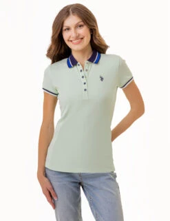 U.S. Polo Assn. PRINCESS SIDE SEAM TIPPED POLO SHIRT -Glimmera Cloth Shop 216099ZH PIST 1937 1