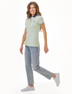 U.S. Polo Assn. PRINCESS SIDE SEAM TIPPED POLO SHIRT -Glimmera Cloth Shop 216099ZH PIST 1942 1