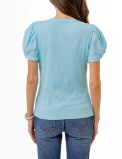 U.S. Polo Assn. PUFF SLEEVE CREW NECK TOP -Glimmera Cloth Shop 2161636H BZBL 1540 1