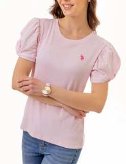 U.S. Polo Assn. PUFF SLEEVE CREW NECK TOP -Glimmera Cloth Shop 2161636H CTCN 1598