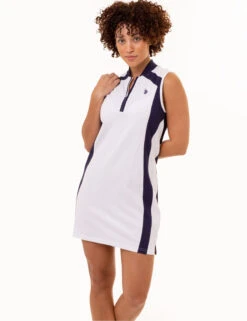 U.S. Polo Assn. SLEEVELESS MOCK COLLAR DRESS -Glimmera Cloth Shop 216177ZH WHIT 1356