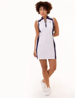 U.S. Polo Assn. SLEEVELESS MOCK COLLAR DRESS -Glimmera Cloth Shop 216177ZH WHIT 1357