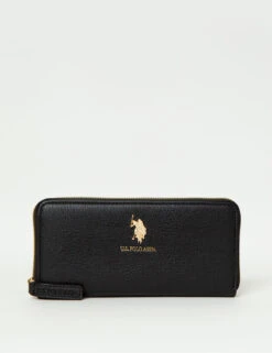 U.S. Polo Assn. LARGE ZIP AROUND WALLET -Glimmera Cloth Shop 27A193AA BLCK 71369