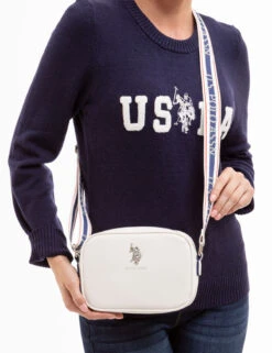 U.S. Polo Assn. CLASSIC ZIP CROSSBODY BAG -Glimmera Cloth Shop 27A228 WHIT 11855