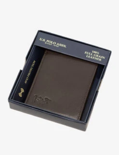 U.S. Polo Assn. MENS LEATHER BIFOLD WALLET -Glimmera Cloth Shop 27A274AA BRON 3977