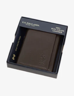 U.S. Polo Assn. MENS LEATHER TRIFOLD WALLET -Glimmera Cloth Shop 27A275AA BRON 3954
