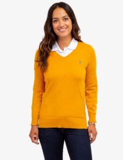 U.S. Polo Assn. SOFT TOUCH V-NECK SWEATER -Glimmera Cloth Shop 321025C1D DUTG 64424