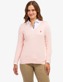 U.S. Polo Assn. SOFT TOUCH V-NECK SWEATER -Glimmera Cloth Shop 321025C1D ENRS 64167
