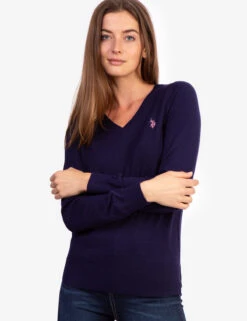 U.S. Polo Assn. SOFT TOUCH V-NECK SWEATER -Glimmera Cloth Shop 321025C1D EVBL 5256