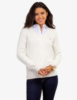 U.S. Polo Assn. SOFT TOUCH V-NECK SWEATER -Glimmera Cloth Shop 321025C1D VLPR 62316