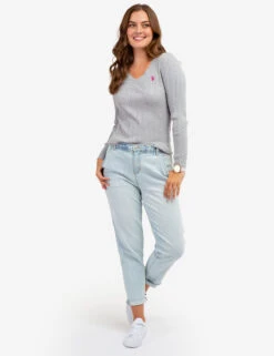 U.S. Polo Assn. SOFT CABLE V-NECK SWEATER -Glimmera Cloth Shop 321042C1D HGTY 64421